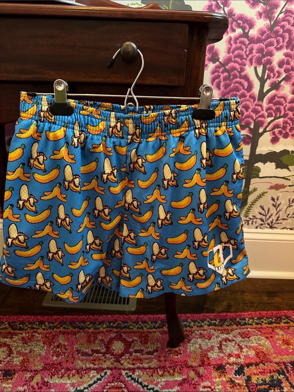 Men’s size small Baseball 101 Athletic Blue Men's Banana-Print Training Shorts